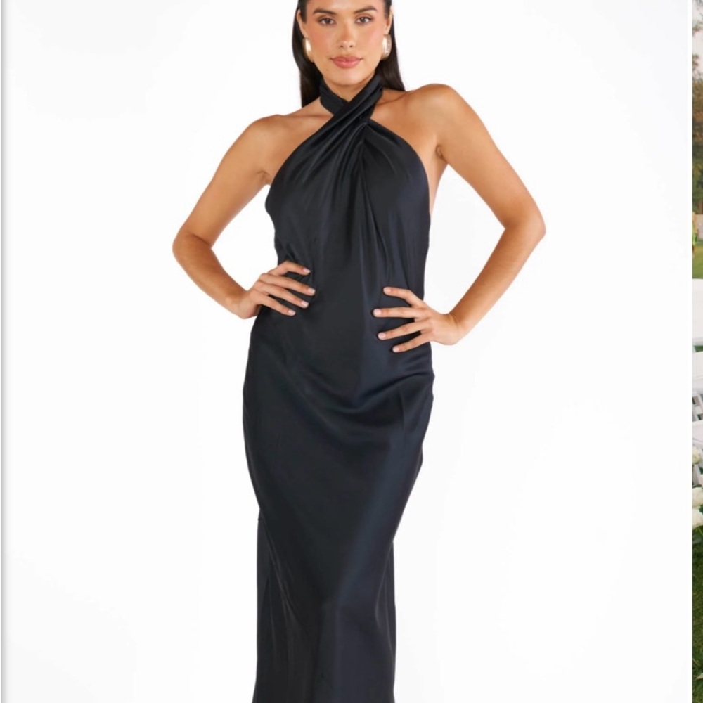 Elegant Black Halter Dress